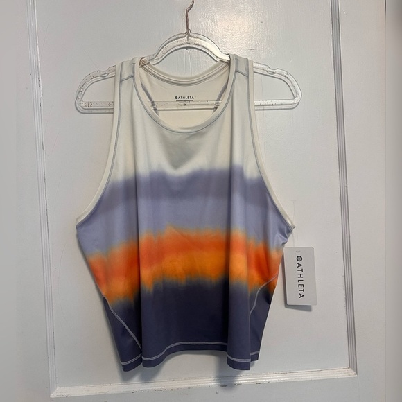 Athleta Shanti Ombre Print Crop Tank Top Blue Purple Orange NEW W/TAG Size 3X - Picture 1 of 7